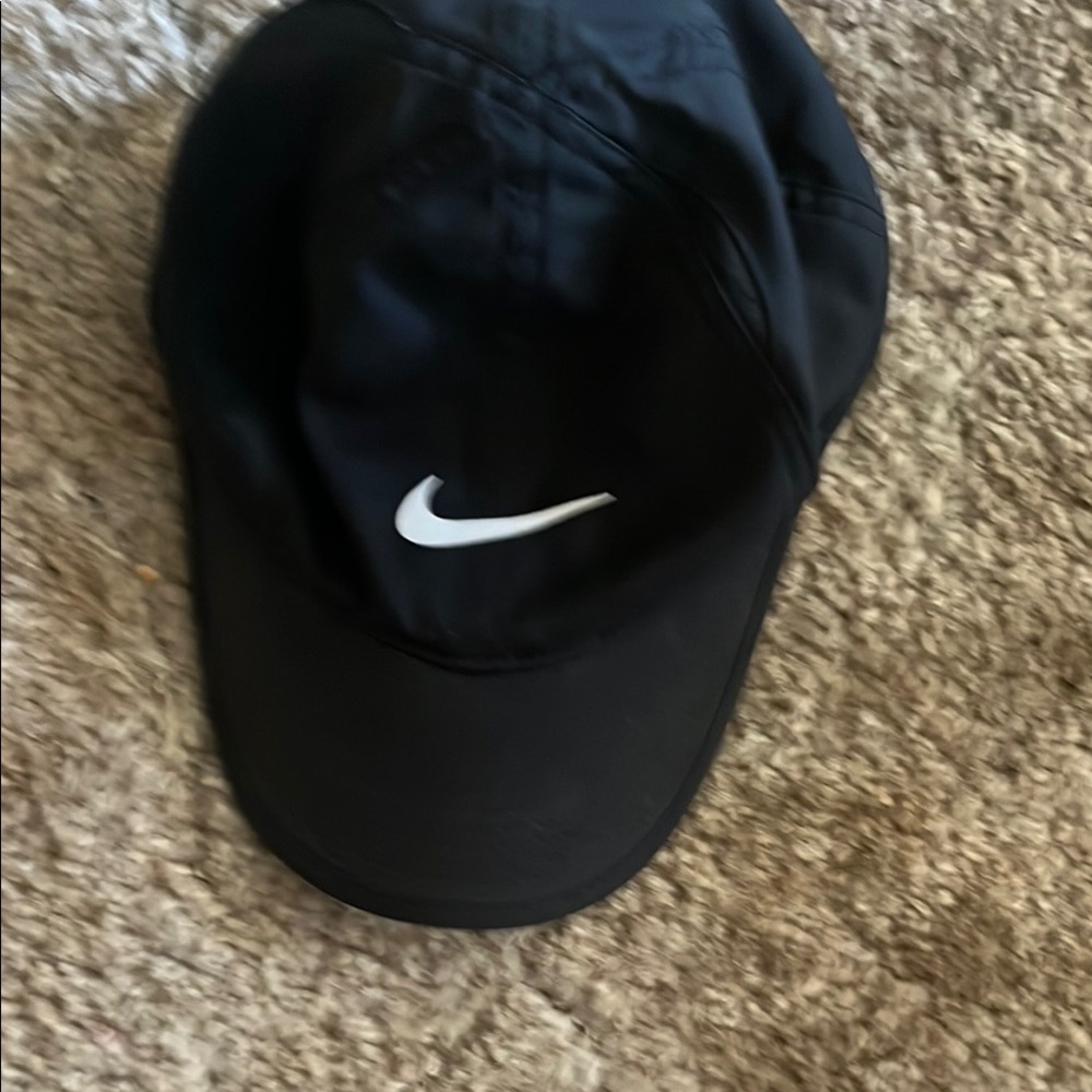 Nike Black Sports Cap with White Swoosh